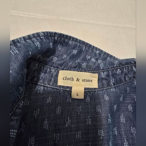 Cloth And Stons By Anthropologie Chambray Shirt Dress Size Large - Picture 9 of 11
